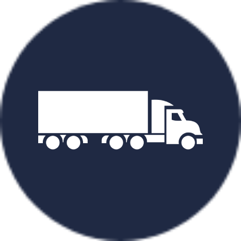 Icône de camion blanc sur fond sombre